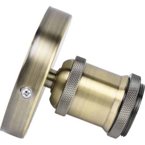 Porte-lampe rétro E27 pour plafonnier, socle apparent style bar, accessoire luminaire (sans ampoule), 100-240V, tête en plastique, teinte bronze antique. (1/5)