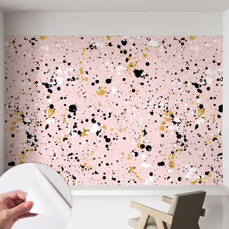 Papier peint adhésif décoratif avec colle pour salon chambre et bureau Installation rapide Taches artistiques 152x104 cm (1/5)