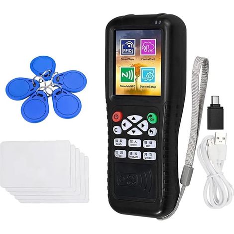 X100 RFID NFC Lecteur/Écrivain de Carte Intelligente + 5 Cartes/Porte-Clés CUID RFID Duplicateur de Carte ID IC Programmeur Copieur de Clé Cryptée (1/5)