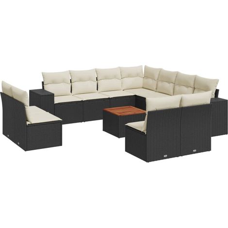 Maison Exclusive - Set de sofás de jardín 12 piezas cojines ratán (1/5)