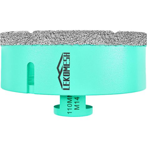 Forets Diamant Carrelage 110MM - Trépan Diamant Pour porcelaine Céramique Tuiles Marbre Granit Pierre Quartz Brasage Sous Vide Forets diamantés Filetage M14 pour Meuleuse D'angle (1/5)
