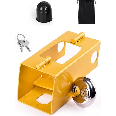 Antivol Remorque, Verrouillage Acier 3mm, Serrure Cuivre, Résistant Intempéries, Pour Caravane et Remorque (1/5)