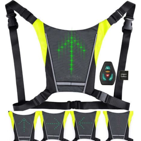 Gilet de vélo à paillettes. Gilet LED 2 en 1 amélioré. Bandoulière réglable. La batterie rechargeable offre 4 et 15 heures d’autonomie. Télécommande sans fil étanche. (1/4)
