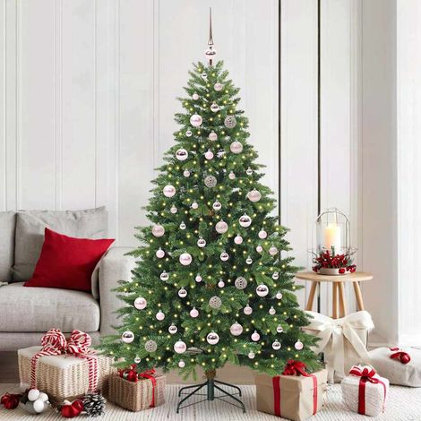 Künstlicher Weihnachtsbaum mit 300 LEDs Grün 180 cm PE und PVC