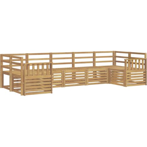Set di divani da esterno 7 pz Bianco Legno di Acacia Massello vidaXL (1/5)