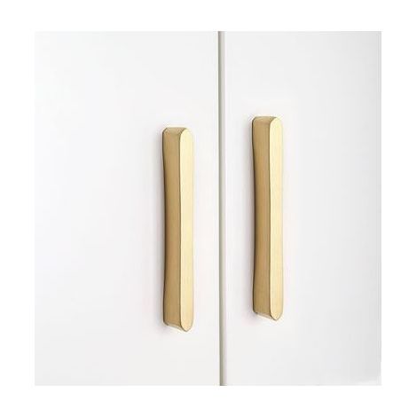 CCYKXA 2 Pack Hole Centers 3.77 Inch(96mm) Kitchen Drawer Pull Handle Door Handle Modern Zinc Alloy Gold Brushed Brass Hardware for Bathroom Cabinet (1/4)