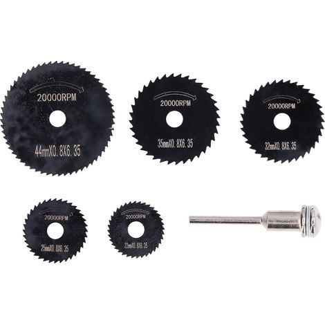 6 Lames de Scie Circulaire en Acier Rapide Disque de Coupe Lot Kit pour Fer Cuivre (1/5)