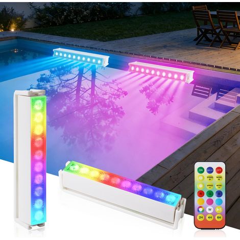 Lumière LED Sous l'Eau Piscine Sans Fil Rechargeable,Lampe Submersible Télécommande,8 Modes Éclairage, Étanche Piscine Hors Sol, étangs fêtes (1/5)