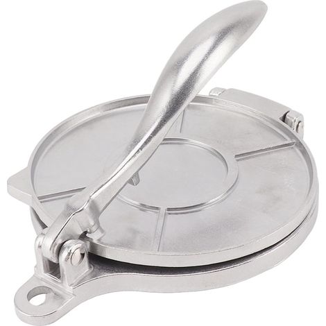 Presse à tortillas - Poêle à tortillas - Appareil à tortillas - Ø16 cm - Argent - Aluminium - Pour tacos (1/5)