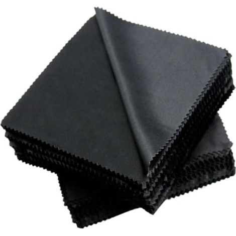 Juego de 50 paños de limpieza para gafas, Paños de microfibra para limpiar gafas, gafas y lentes de cámara, Negro, 15 x 15 cm (1/5)