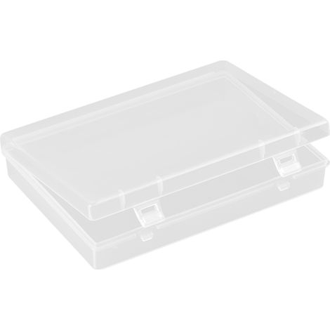 Boîte de rangement rectangulaire transparente avec couvercle, boîte en plastique transparent PP,1329323mm (1/5)