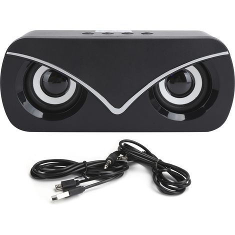 Enceinte Bluetooth V6 Double Haut-parleur avec Lumière LED Audio Portable Mini Tablette Noir (1/5)