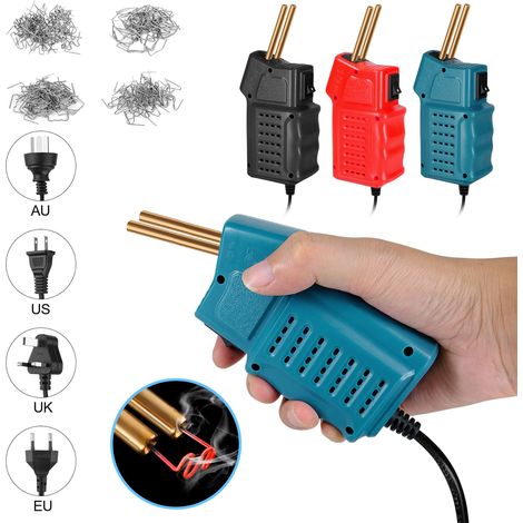 Soudeur pour plastique, kit de soudage avec 200 agrafes chaudes, mini machine portative pour la réparation des fissures de pare-chocs de voiture (cyan, prise UE) (1/5)