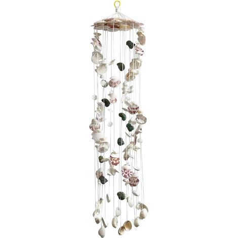Cloches à Vent, Carillon à Vent Suspendu, Carillon à Vent en Forme de Coquillage, Fait à Main, Décoration D'avant-Toit pour Balcons, Appuis de Fenêtre, Vérandas, Jardins (1/5)