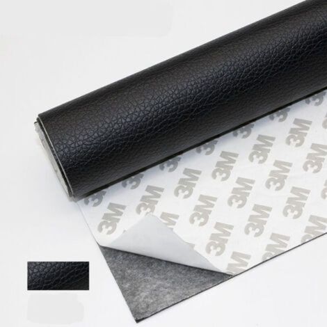 Ruban adhésif en similicuir noir, 50 × 120 cm — Patch réparable pour canapés, sièges automobiles, sacs et vestes en cuir, auto-adhésif, sans outil, finition discrète et durable (1/4)