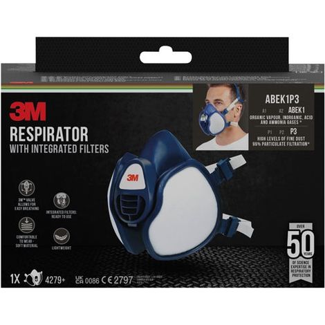 3M - Demi masque anti poussiere et gaz FFABEK1P3
