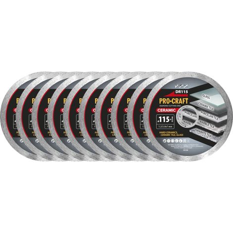Disco da taglio diamantato Procraft DR115 Ceramic 115 x 22,23 mm, 10 pezzi (1/2)