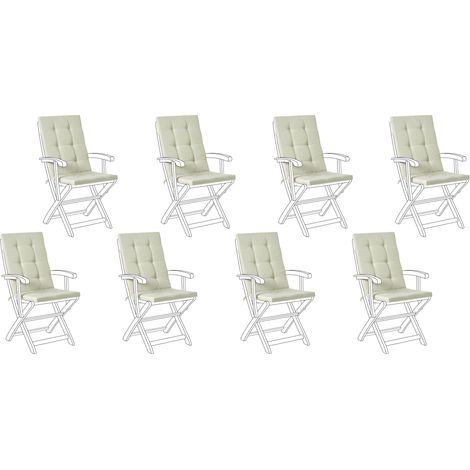 Conjunto de 8 cojines para asiento y respaldo de sillas de exterior con lazos verde Maui