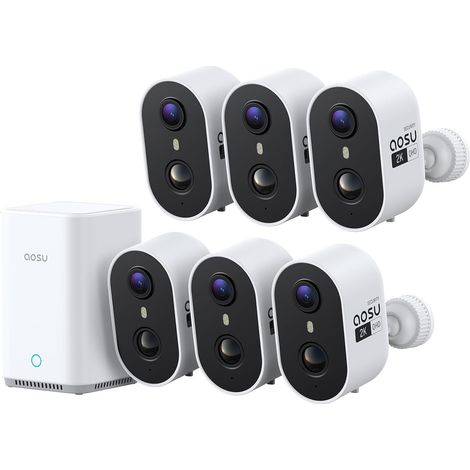 2K Caméra Surveillance WiFi Extérieure Intérieur sans Fil, Base, AI PIR Détection, Alarme Son Lumière Vision Nocturne en Couleur (1/5)