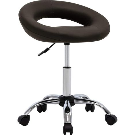 vidaXL Chaise pivotante de salle à manger Marron Similicuir (1/5)