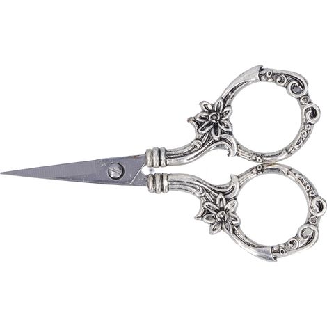 Ciseaux à fleurs vintage pour broderie à l'aiguille style européen, collection rétro, argent (1/5)