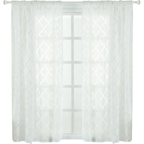 Rideau 100x250cm en Polyester à Beau Motif Moderne - Occultant pour Chambre ou Salon (Bleu) (1/4)