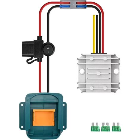 1 Convertisseur de tension, 12V 10A, compatible batterie 18V, 120W, pour outils électroportatifs et éclairage LED (1/5)