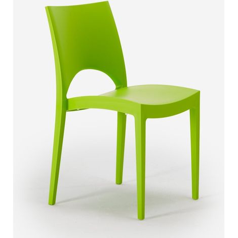 Chaise en polypropylène empilable salle à manger bar Paris Grand Soleil - Vert