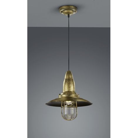 Suspension Trio Fisherman dorée métal/verre Ø32 E27 (1/2)