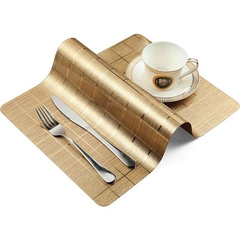 Lot de 6 sets de table antidérapants, imperméables et isolants, lavables pour cuisine et salle à manger