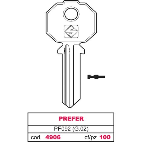 Silca CHIAVE ASC PF092 (G.VAC 0) PREFER 20.00 pz