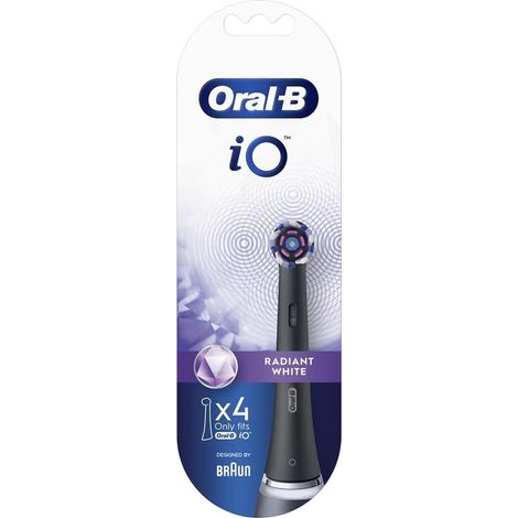 Lot de 4 têtes de brosse à dents électrique Blanc éclatant Poils coudés pour enlever la plaque dentaire Avec pétales de polissage pour blanchiment des dents Noir (1/5)