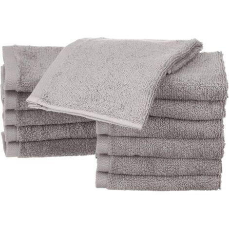 （30×30×0.1cm）Gris Lot de 12 petites serviettes en coton, Gant de toilette, 30 x 30 cm (1/4)