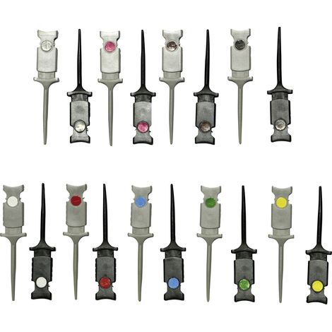 VOLTCRAFT  Mini Klemmprüfspitzen Steckanschluss 0.64 mm CAT I Schwarz, Rot, Braun, Grün, Gelb, Viole