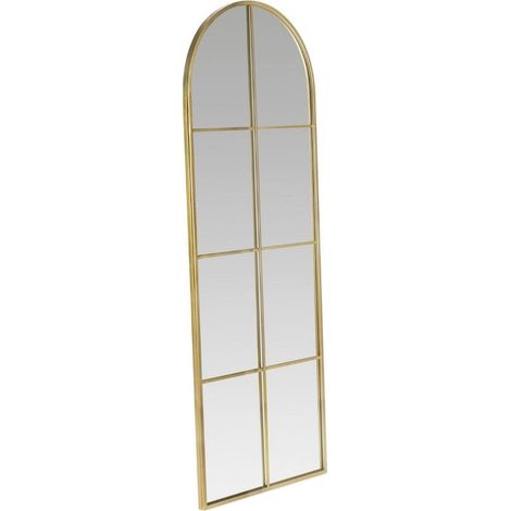 Miroir fenêtre doré élégant style atelier raffiné décoratif - doré effet verrière atelier (1/2)