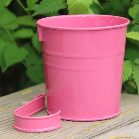 Pot de fleurs en cuir de fer pot de fleurs en métal suspendu vase plantation panier sans trou de drainage crochet amovible clôture de jardin balcon décoration 10  10  8cm deux pièces (1/4)
