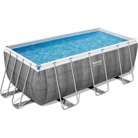Piscine hors-sol BESTWAY Power Steel - Rectangulaire - 412x201x122cm