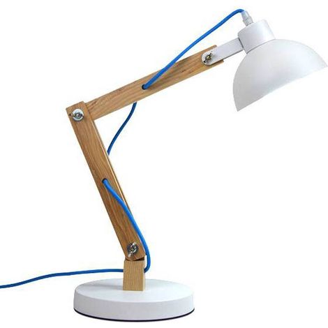 Lampe à poser flexo "DAKOTA" - E27 - Blanc (1/4)
