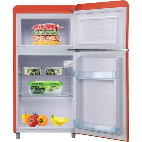 DCG Eltronic MF100RCDP réfrigérateur-congélateur Pose libre 100 L Rouge