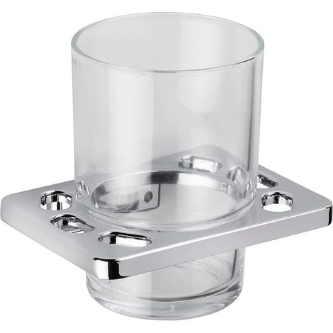 Croydex Bathroom Tumbler with Chrome Holder for Sink - Sutton (1/5)