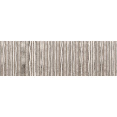 CROMA COLLECTION Alfombra con estampado de tipo jarapa con acolchado de espuma 60x200cm color beige y blanco (1/3)