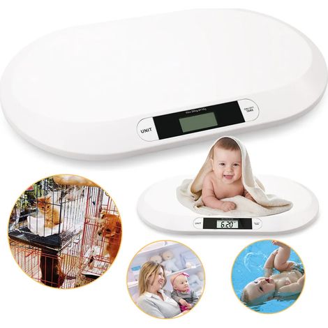 Pèse-bébé numérique électronique, capacité jusqu'à 20 kg, précis et adapté à la pesée des nourrissons et jeunes enfants. (1/5)