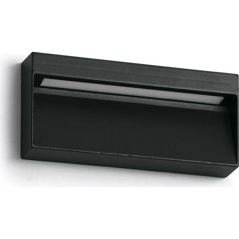 Asymmetric Wall Bracket ABAR IP54 LED SMD 7W 780lm(110lm) CRI80 3000K 60º Nero (1/3)