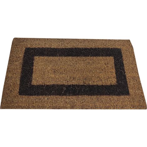 Felpudo 100% Fibra Coco Base Antideslizante Cenefa Marron 30X55CM