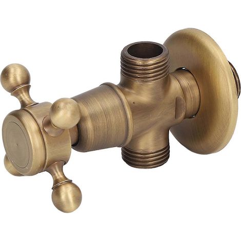 Robinet d'arrêt d'eau chaude/froide style vintage en laiton haute dureté, étanchéité optimale. (1/5)
