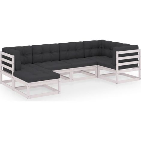 Maison Exclusive - Set Divani Giardino 6 pz con Cuscini in Legno Massello di Pino (1/5)