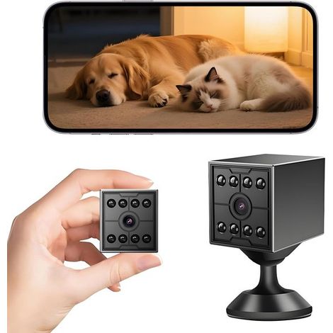 Caméra ultra-invisible améliorée - Mini caméra cachée WiFi 1080P avec grand angle de 130° - Longue durée de vie de la batterie et vision nocturne - Sécurité intérieure sans fil pour animaux de compagn (1/5)
