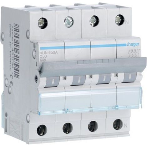 HAGER MUN650A  Interruttore 3P+N 50A curva-C 6kA
