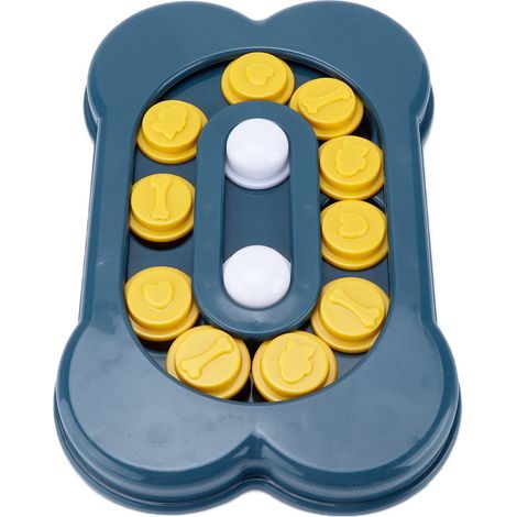 Gamelles ludiques et interactives pour chiens et chats, avec fonction « puzzle game » et alimentation lente. Couleur : bleu. (1/5)