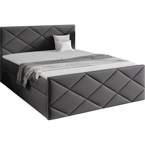 Lit boxspring Mons, Zetta 305, Continental, Double, 160x200, Tissu, Disponible, 164x213x103cm (1/5)